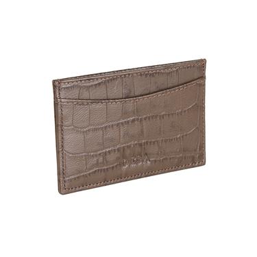  Dukinea Kahve Kadın Kroko Baskılı Deri Kartlık