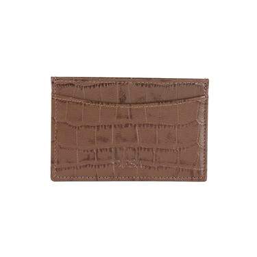  Dukinea Kahve Kadın Kroko Baskılı Deri Kartlık