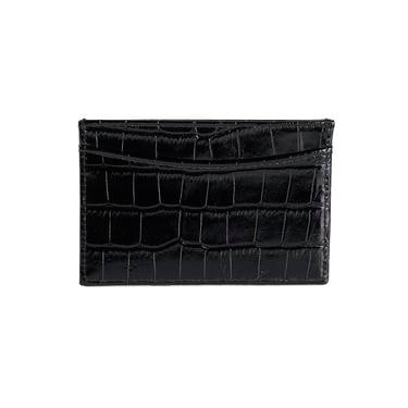  Dukinea Siyah Kadın Kroko Baskılı Deri Kartlık