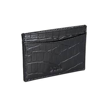  Dukinea Siyah Kadın Kroko Baskılı Deri Kartlık