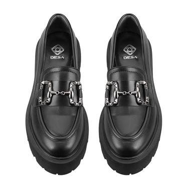  Kadın Siyah Toka Detaylı Loafer