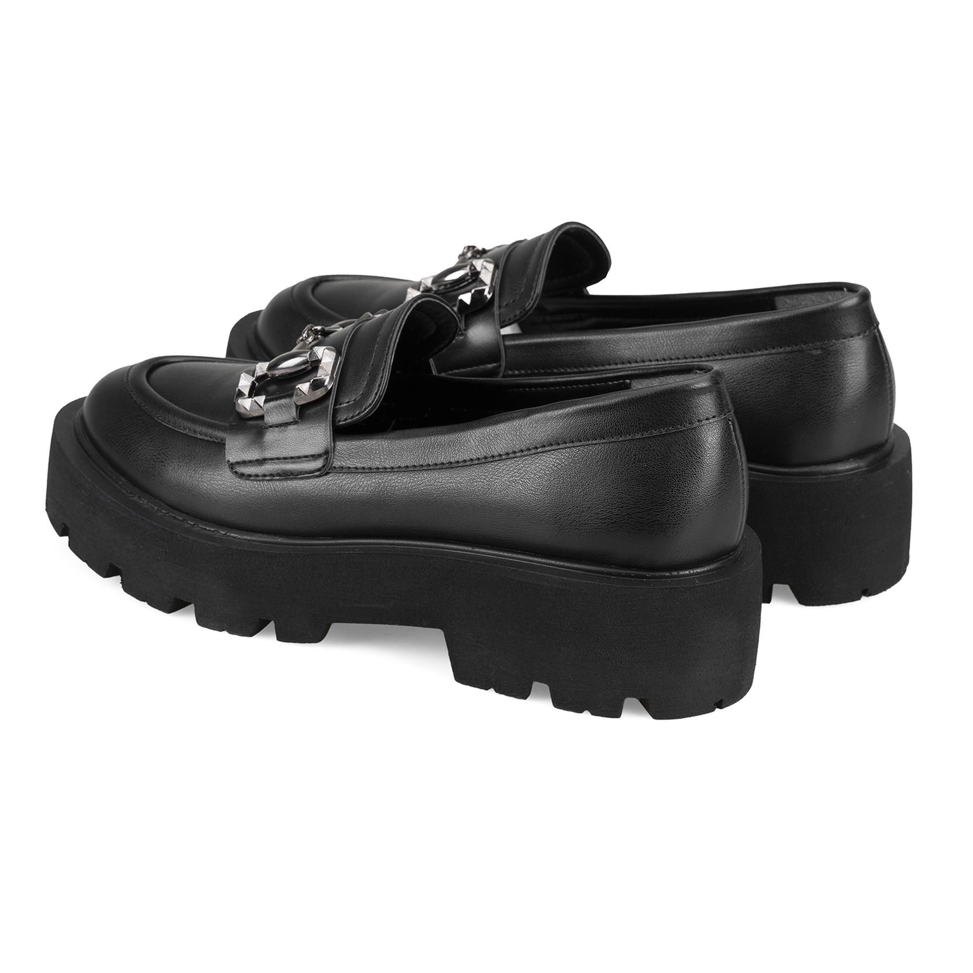 Kadın Siyah Toka Detaylı Loafer