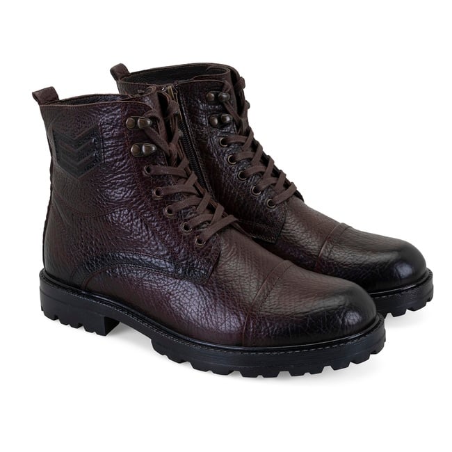  Bradyn Kahve Erkek Fermuarlı Deri Bot