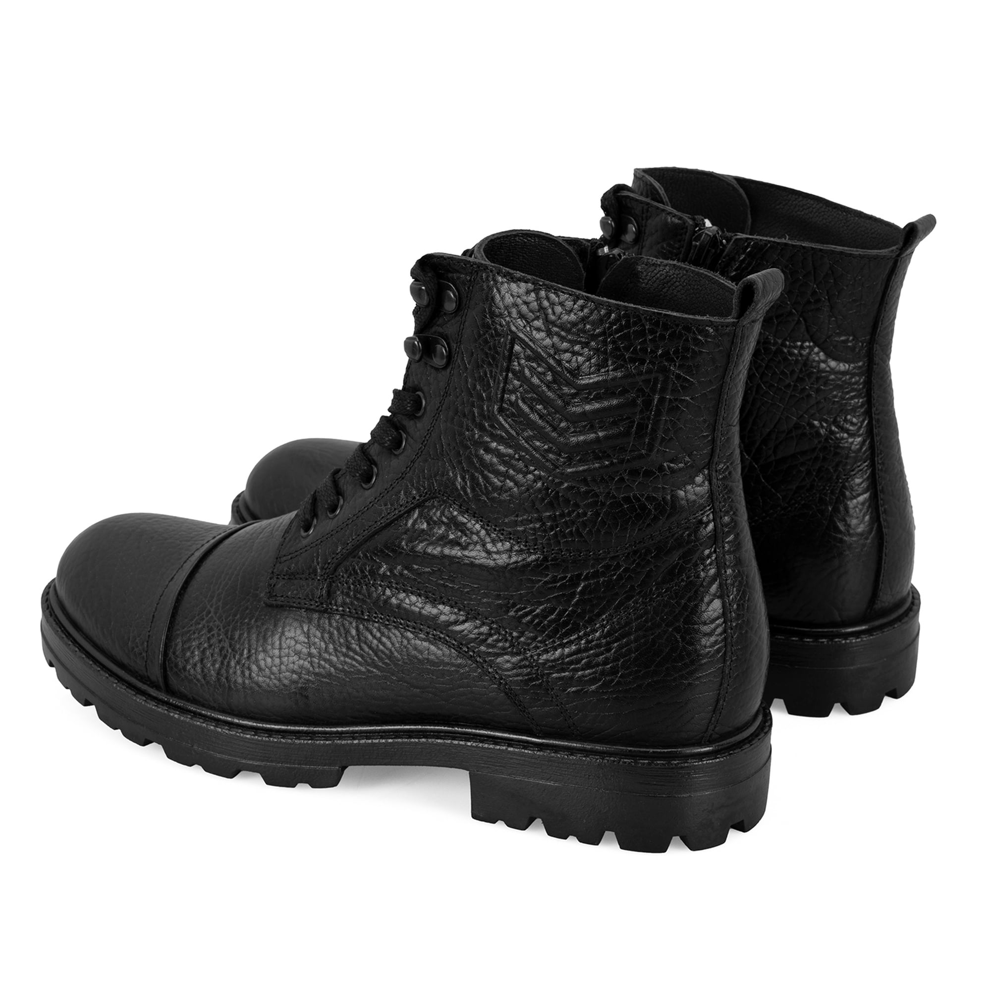 Bradyn Siyah Erkek Fermuarlı Deri Bot