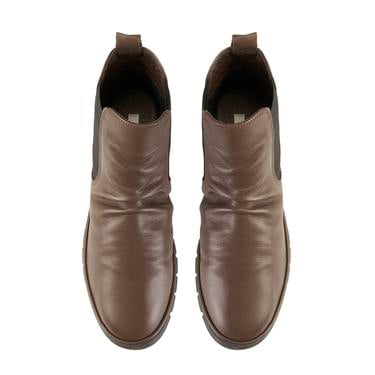  Kadın Kahve Lastikli Deri Bot