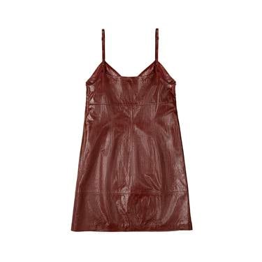  Amayeta Bordo Kadın Deri Elbise