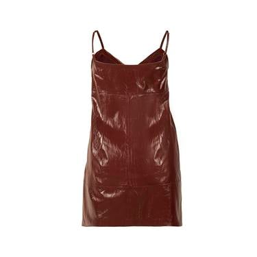  Amayeta Bordo Kadın Deri Elbise