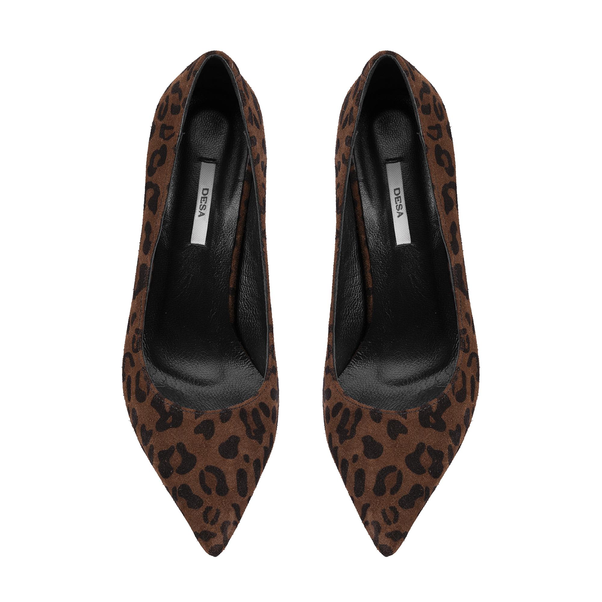 Kadın Leopar Süet Stiletto