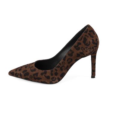  Kadın Leopar Süet Stiletto