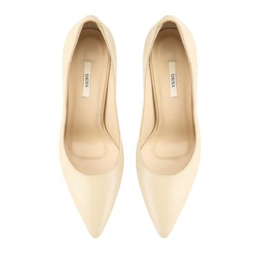  Kadın Ten Klasik Deri Stiletto