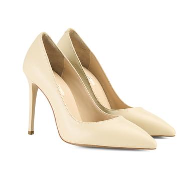  Kadın Ten Klasik Deri Stiletto