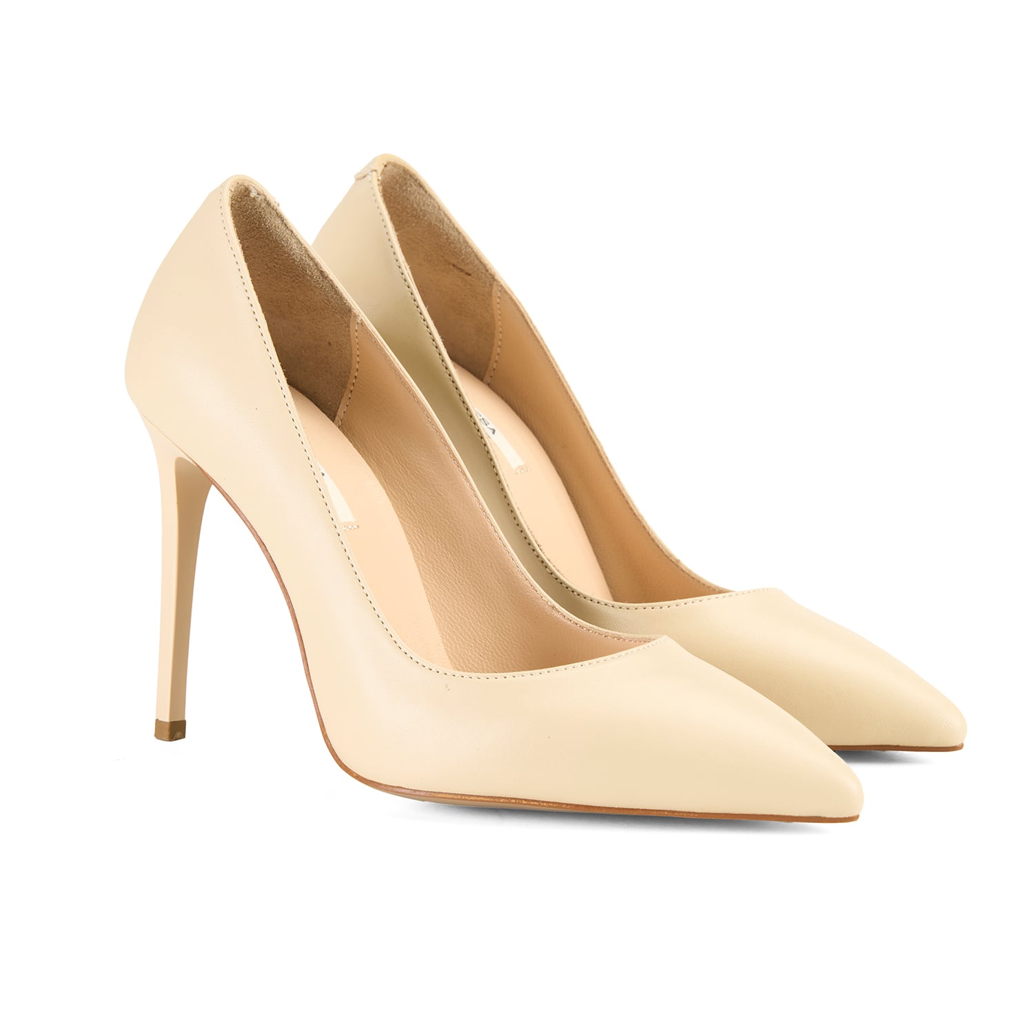  Kadın Ten Klasik Deri Stiletto