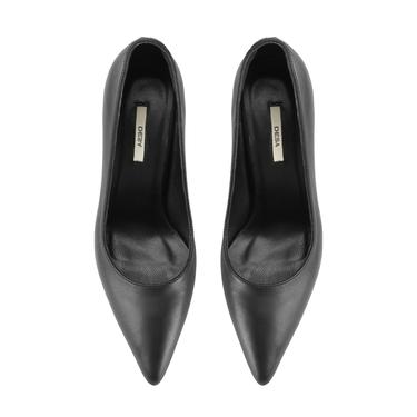  Kadın Siyah Klasik Deri Stiletto