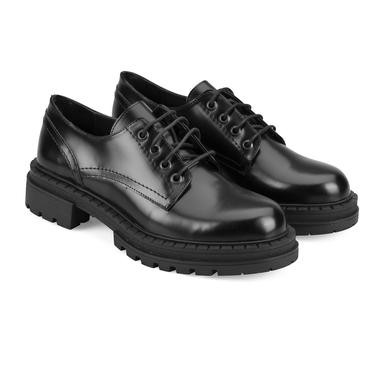  Kadın Siyah Günlük Deri Ayakkabı