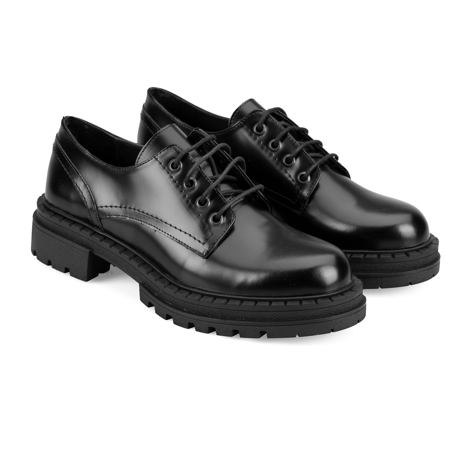  Kadın Siyah Günlük Deri Ayakkabı