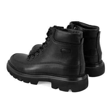  Teora Siyah Erkek Deri Fermuarlı Bot