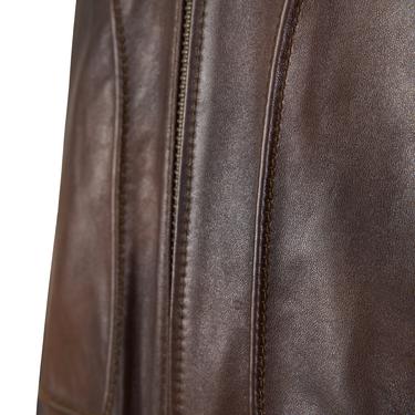  Safira Kahve Erkek Kürk Yakalı Deri Ceket