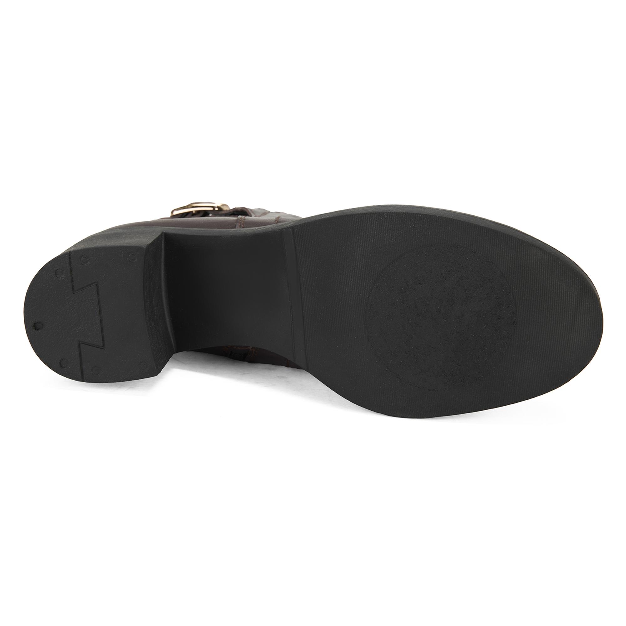 Kadın Kahve Topuklu Deri Bot