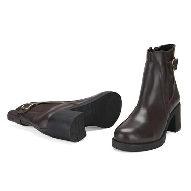  Kadın Kahve Topuklu Deri Bot