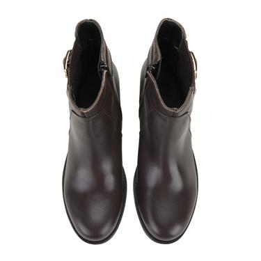  Kadın Kahve Topuklu Deri Bot