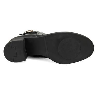  Kadın Siyah Topuklu Deri Bot