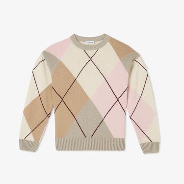  Kadın Regular Fit Bisiklet Yaka Renk Bloklu Bej Triko