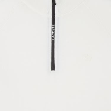  Erkek Regular Fit Yarım Fermuarlı Beyaz Triko