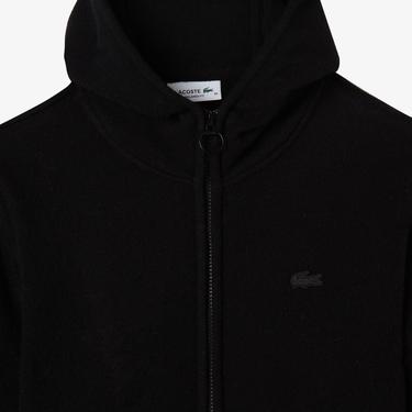  Lacoste Kadın Relaxed Fit Kapüşonlu Siyah Hırka