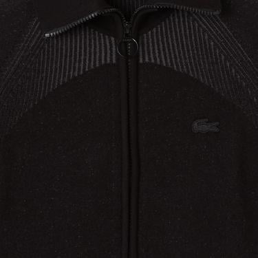  Kadın Slim Fit Yarım Fermuarlı Siyah Triko