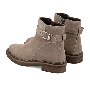  Kadın Vizon Kemer Aksesuarlı Süet Bot