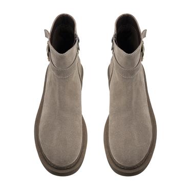  Kadın Vizon Kemer Aksesuarlı Süet Bot