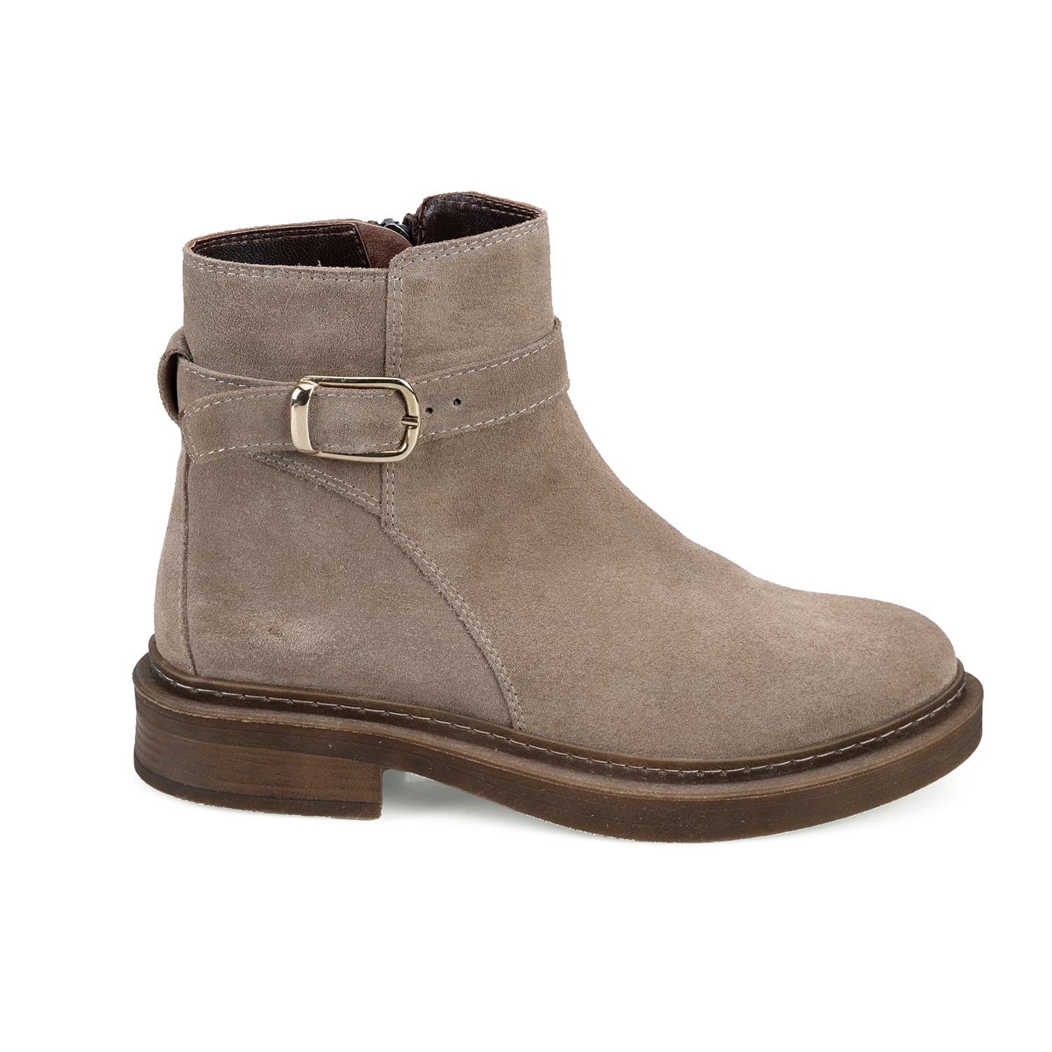 Kadın Vizon Kemer Aksesuarlı Süet Bot - Görsel 4