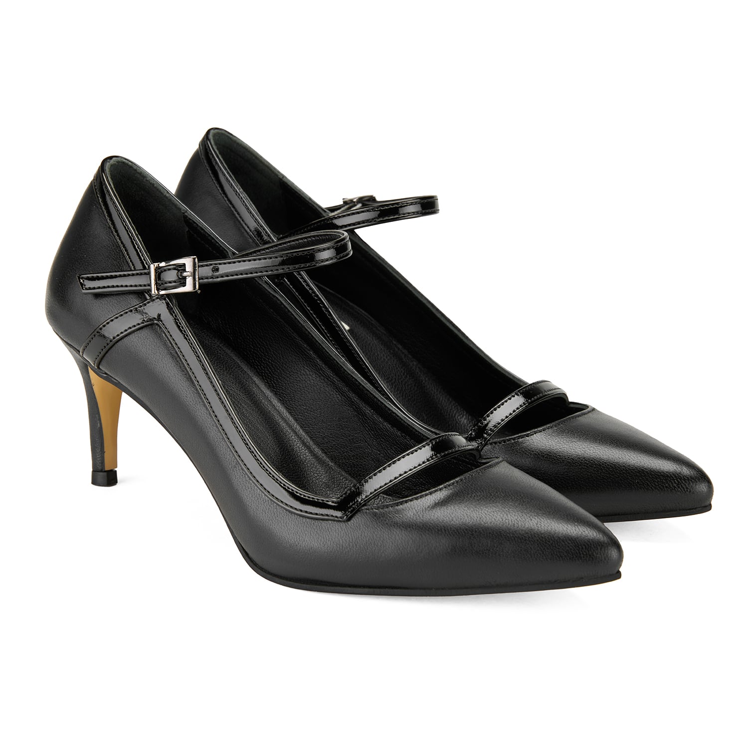  Kadın Siyah Deri Klasik Ayakkabı