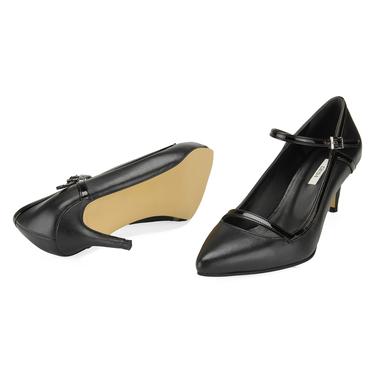  Kadın Siyah Deri Klasik Ayakkabı