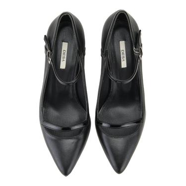  Kadın Siyah Deri Klasik Ayakkabı