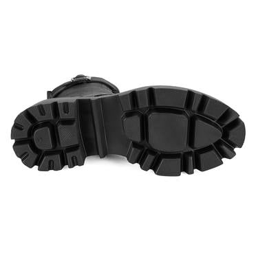  Kadın Siyah Bağcıklı Deri Postal Bot