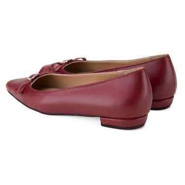  Kadın Bordo Deri Babet