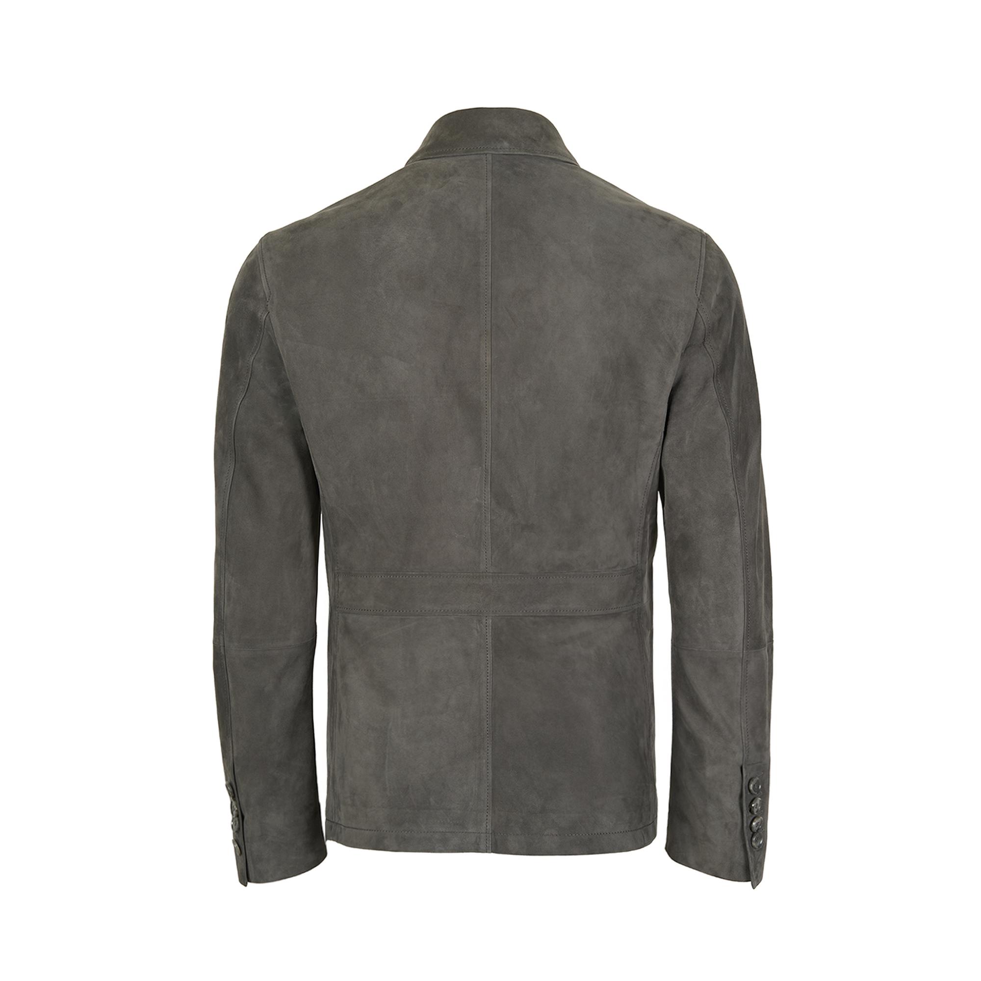 Nicolie Gri Erkek Süet Safari Ceket