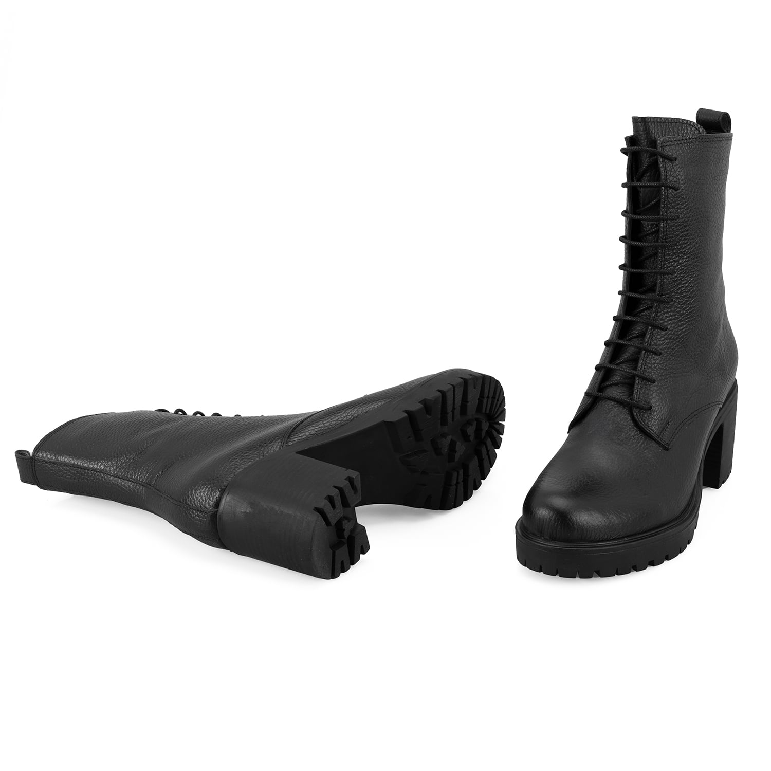 Kadın Siyah Topuklu Deri Bot - Görsel 8