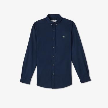  Lacoste Erkek Slim Fit Düğmeli Yaka Lacivert Gömlek