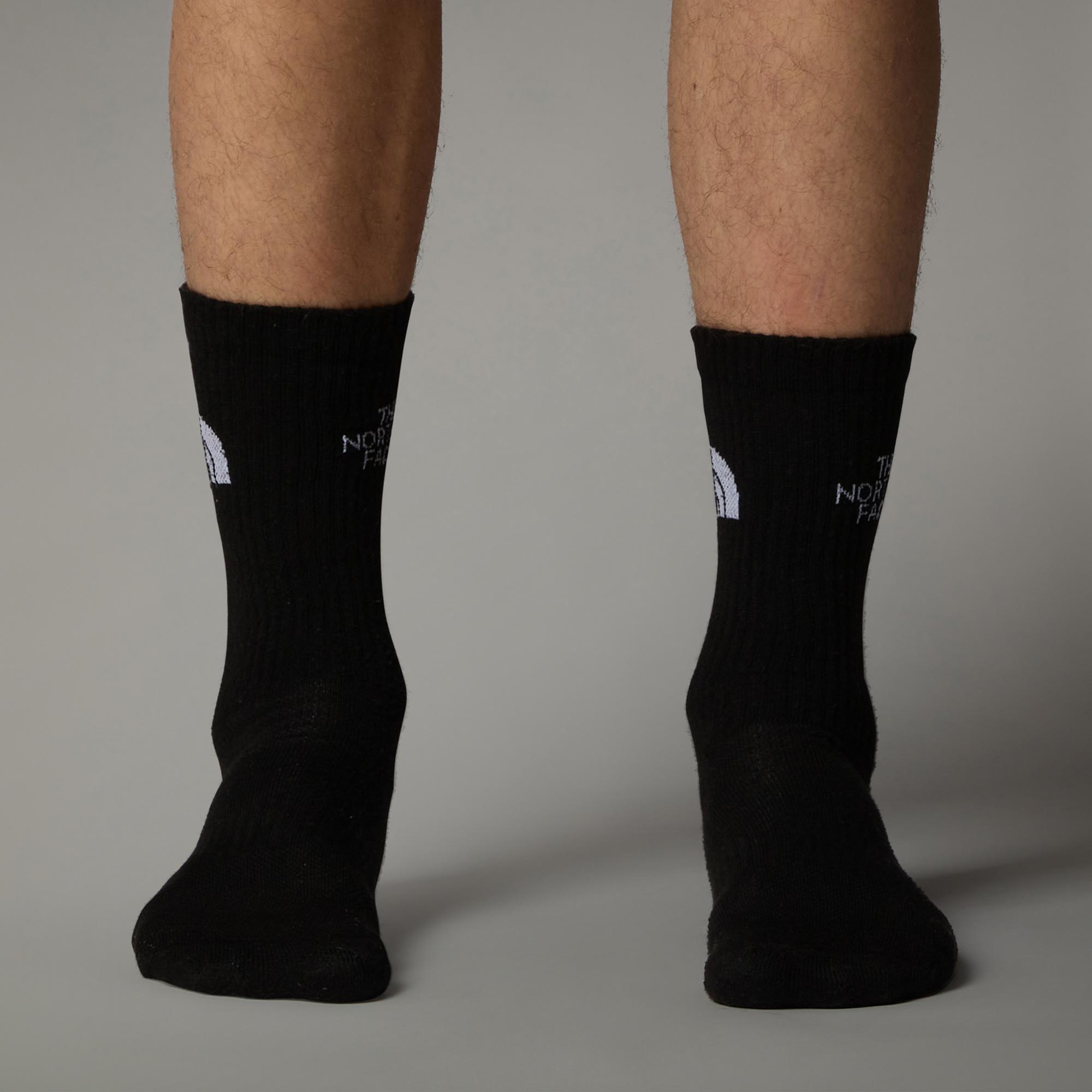 The North Face Multi Sport Cush Crew Sock 3lü Unisex Siyah Koşu Çorabı