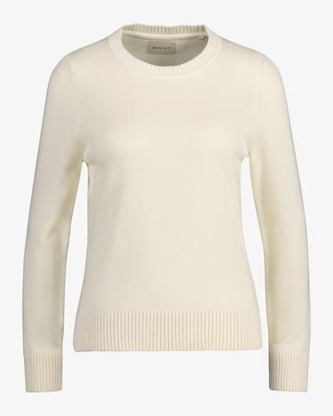  GANT Kadın Krem Regular Fit Bisiklet Yaka Kazak