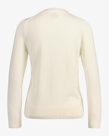  GANT Kadın Krem Regular Fit Bisiklet Yaka Kazak