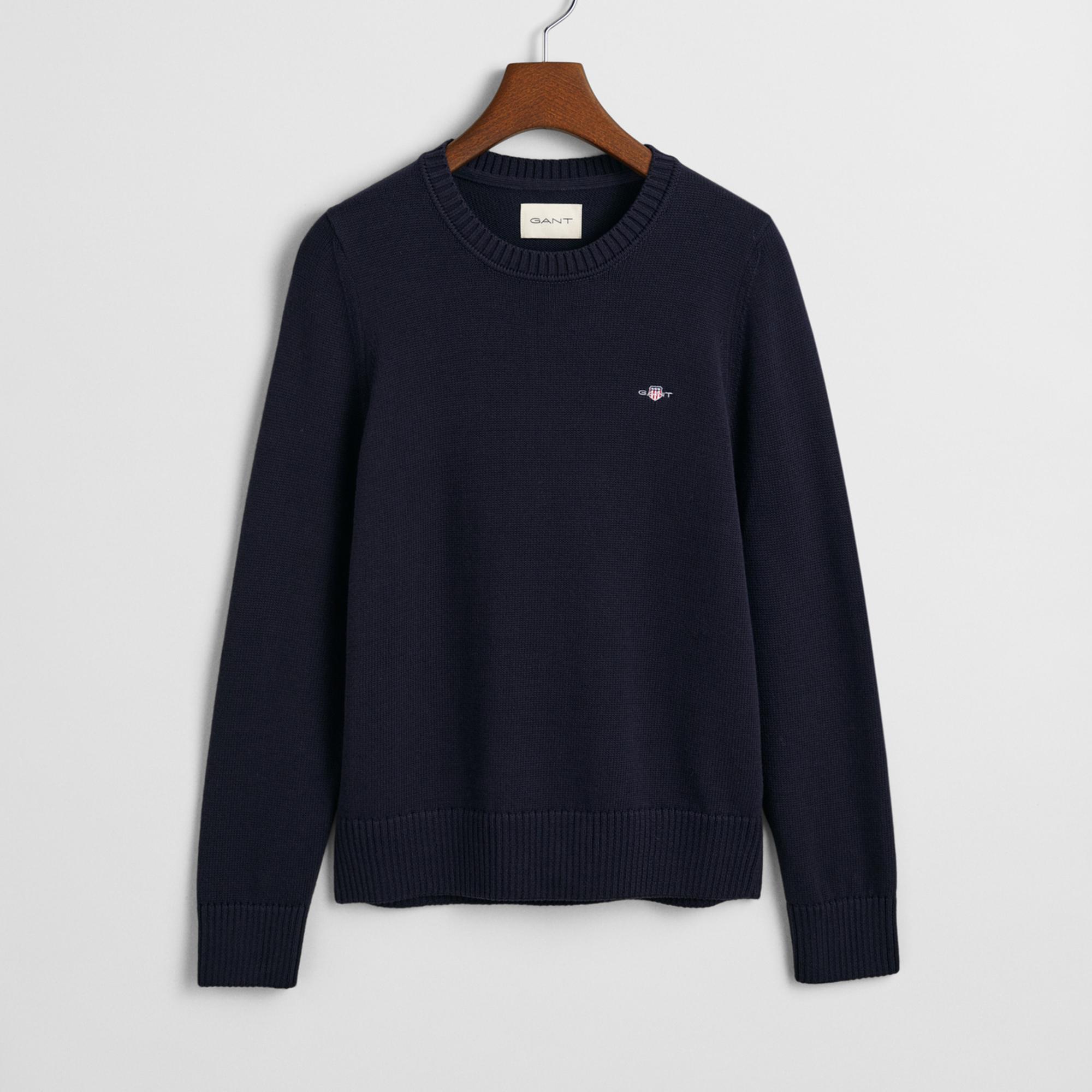 GANT Kadın Lacivert Regular Fit Bisiklet Yaka Kazak