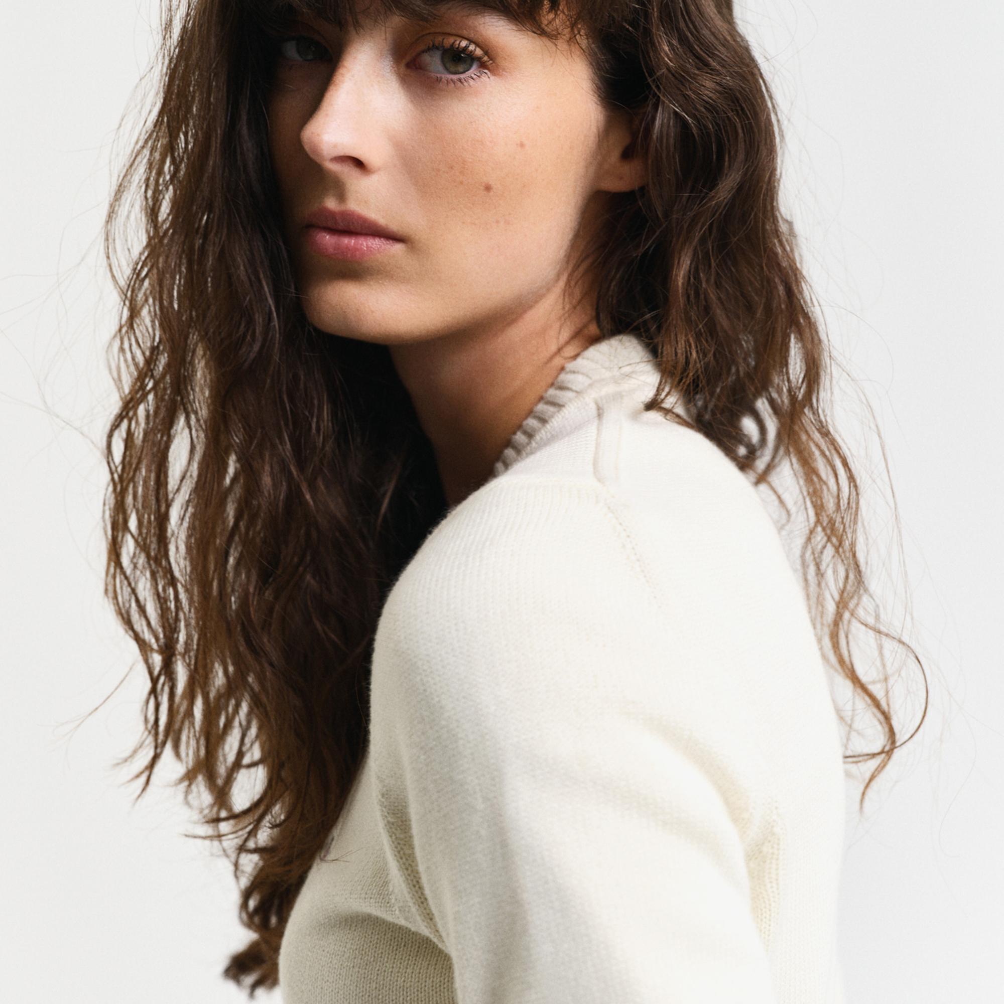 GANT Kadın Krem Regular Fit Bisiklet Yaka Kazak