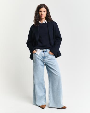  GANT Kadın Lacivert Regular Fit Bisiklet Yaka Kazak