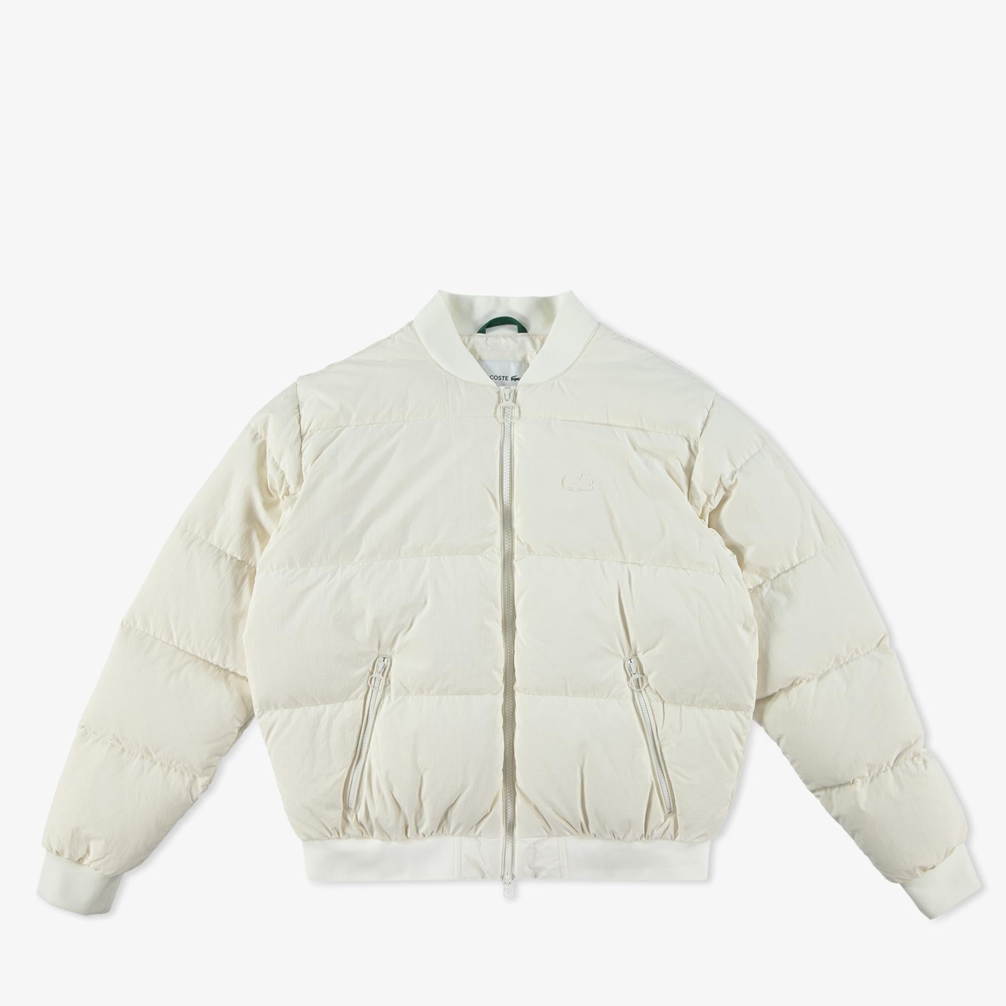 Kadın Relaxed Fit Dik Yaka Krem Mont