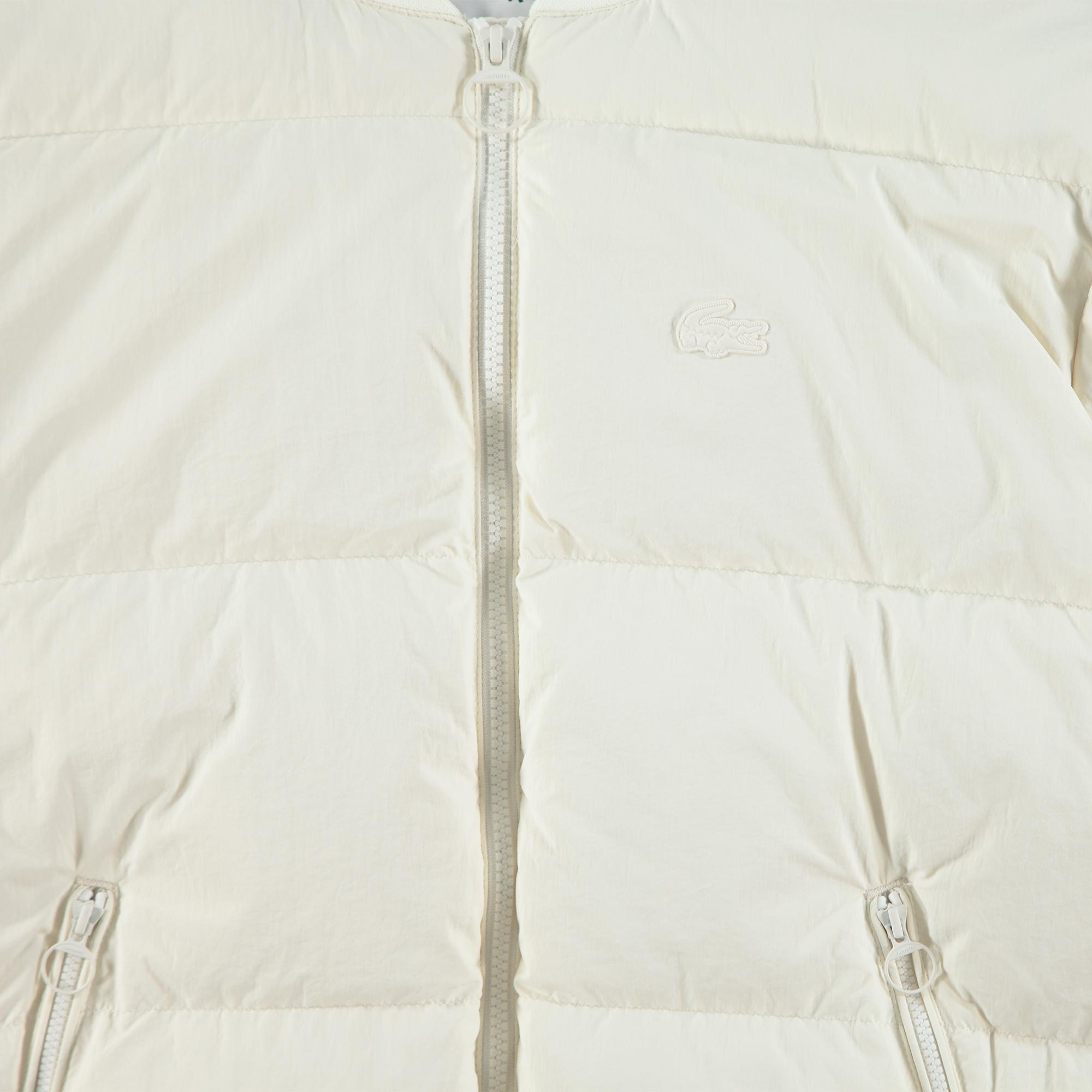 Kadın Relaxed Fit Dik Yaka Krem Mont