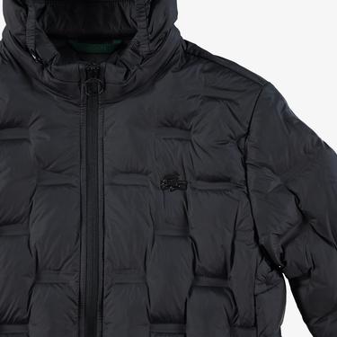  Lacoste Kadın Regular Fit Kapüşonlu Kapitone Siyah Mont