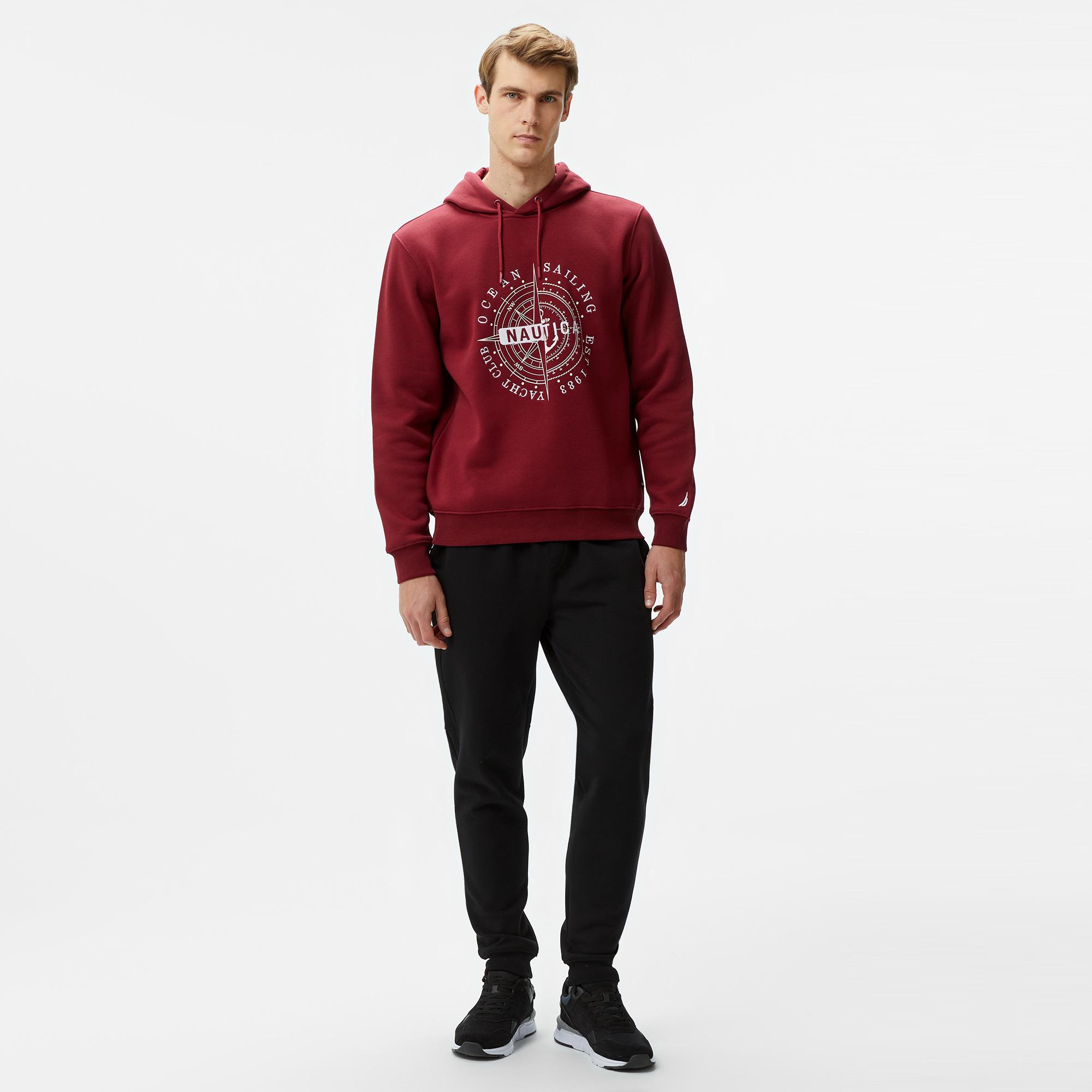 Nautica Erkek Bordo Regular Fit Sweatshirt